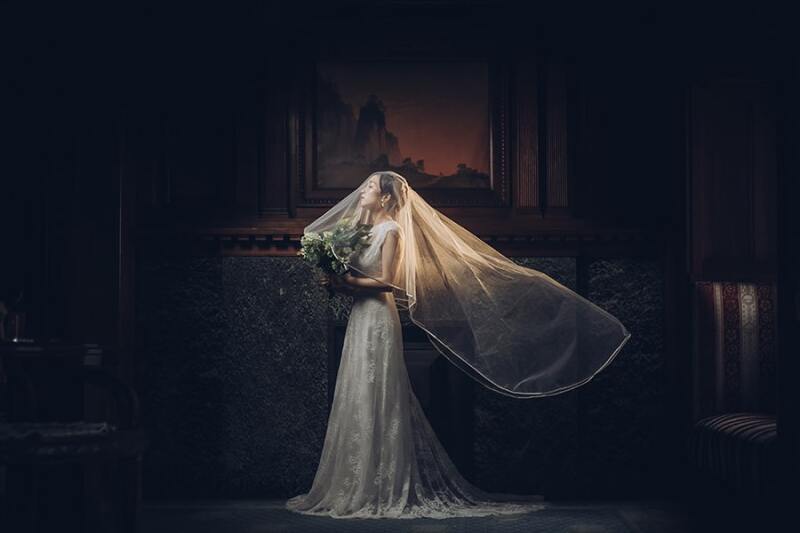 ベールを活かした美しいお写真も