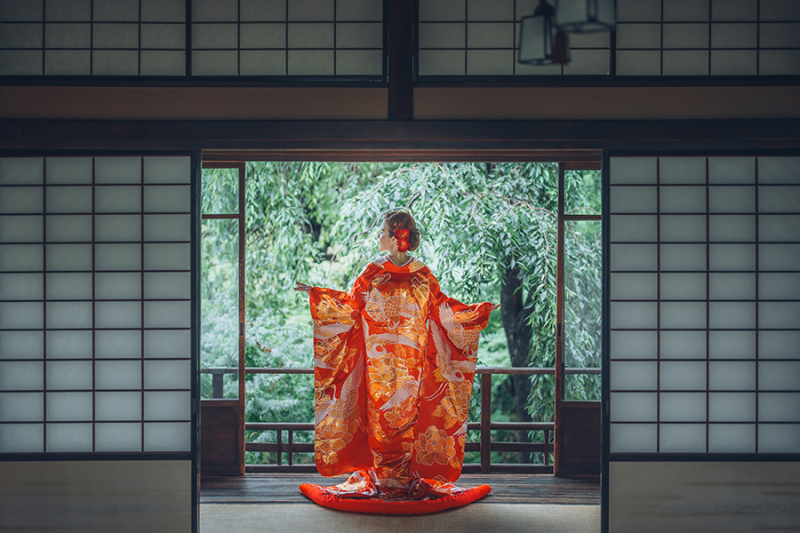 和装の後ろ姿ショット