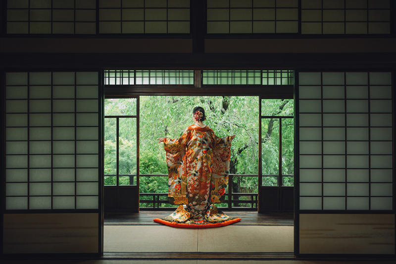 和装の後ろ姿ショット