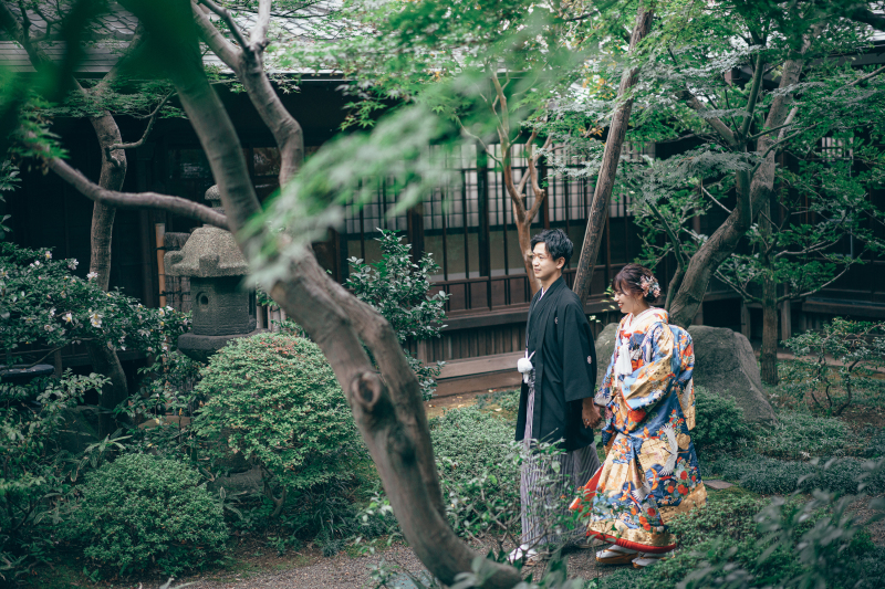 緑の中でナチュラルな撮影を