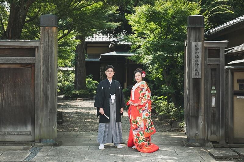 撮影開始は門前から!