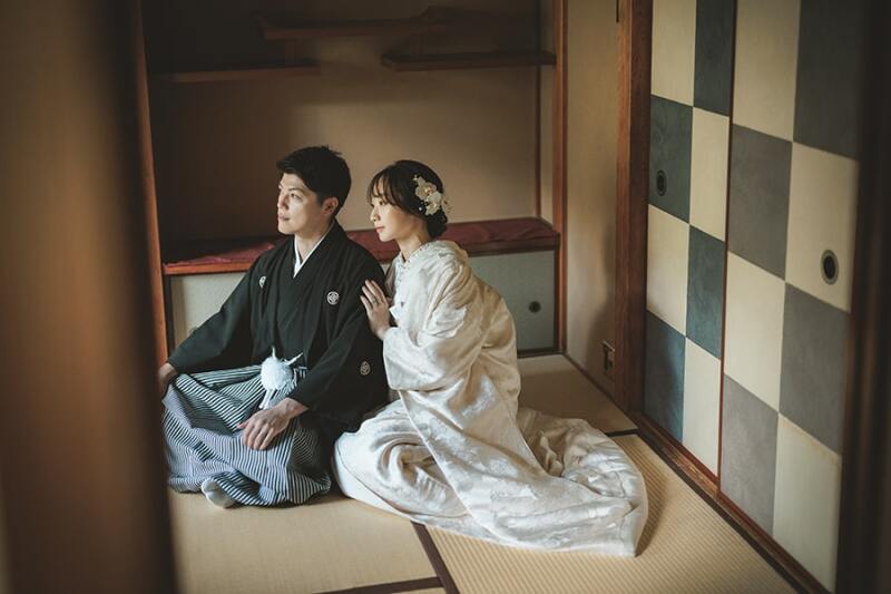 まずは和室で撮影