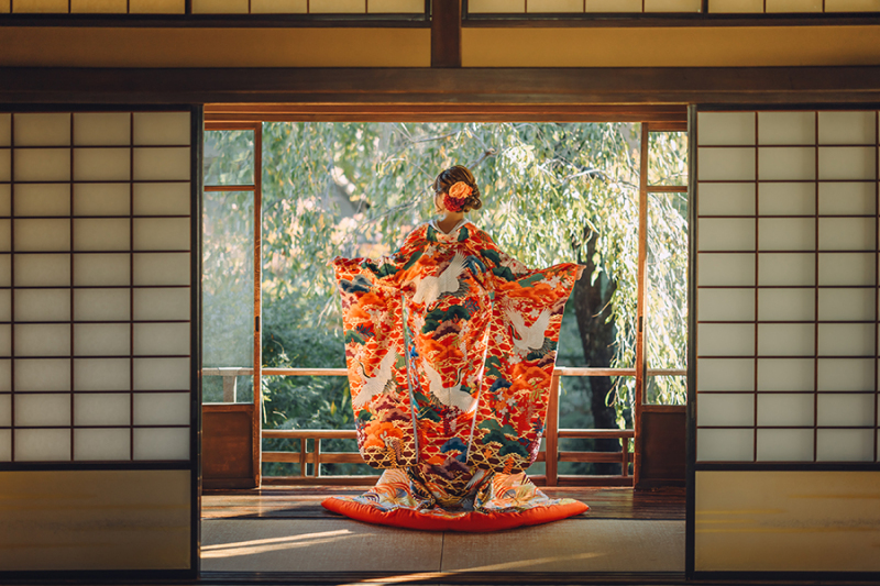 和装の後ろ姿ショット