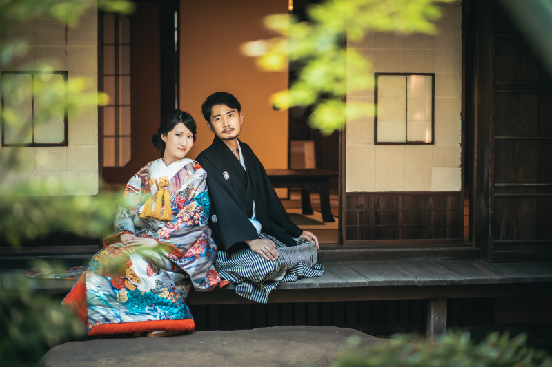 縁側でのくつろぎショットを