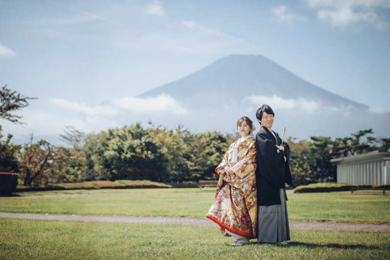 世界遺産の富士山を背景に撮影!