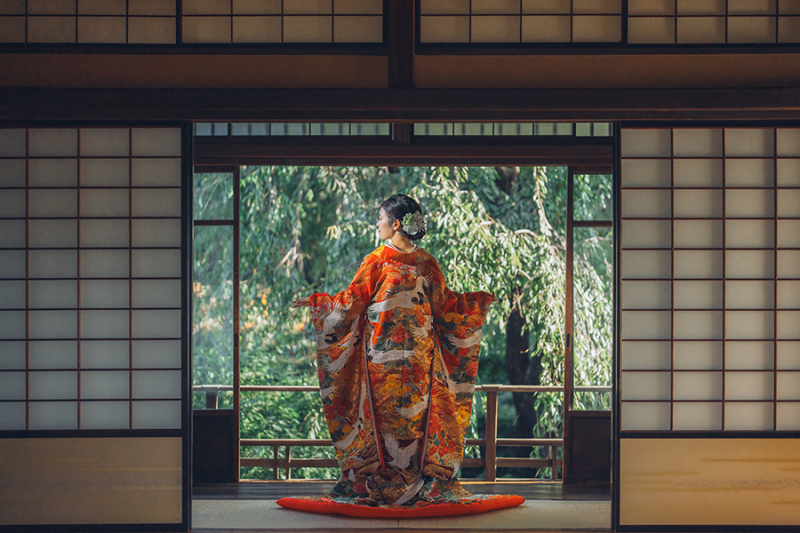 和装の後ろ姿ショット