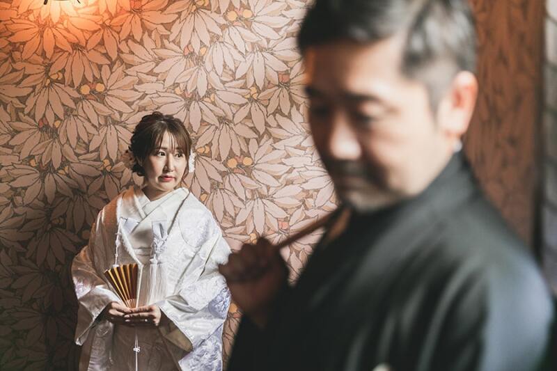 おふたりの立ち位置を利用して