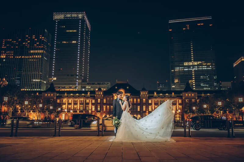 ドレスのトレーンを活かして!