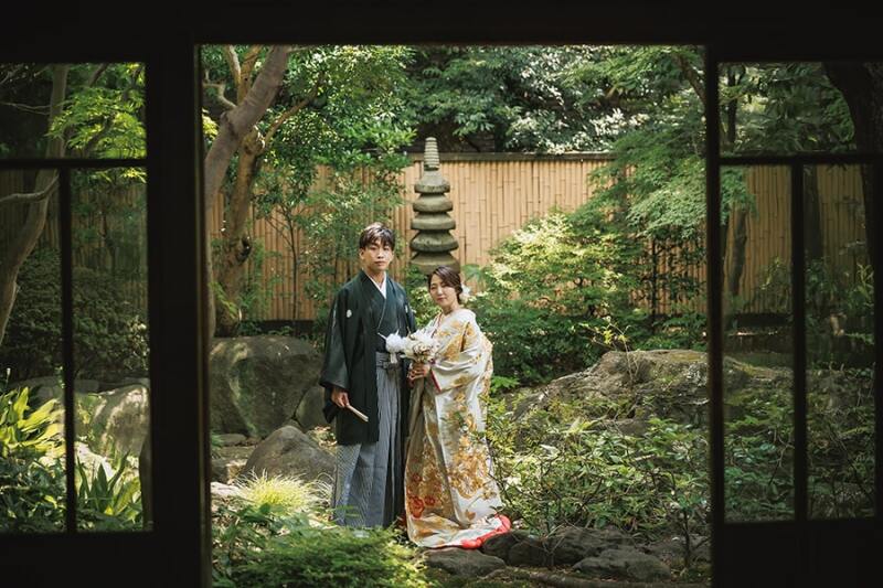 お庭を活かしたお写真も