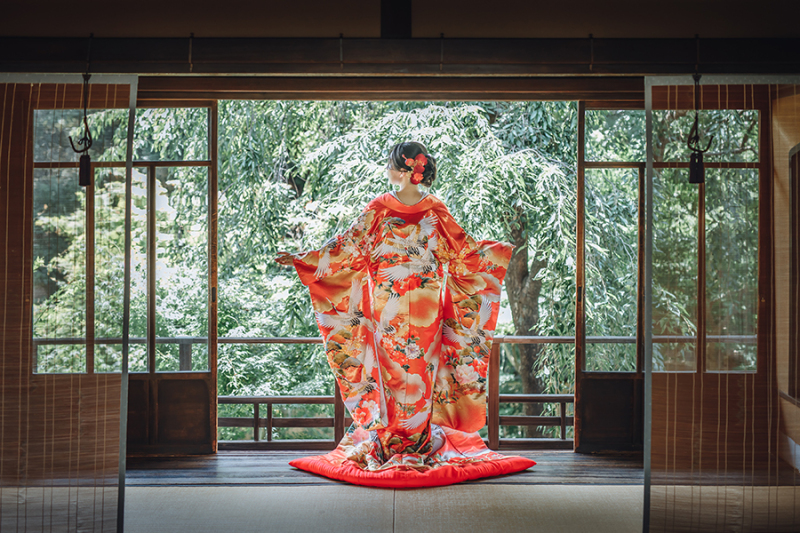和装の後ろ姿ショット