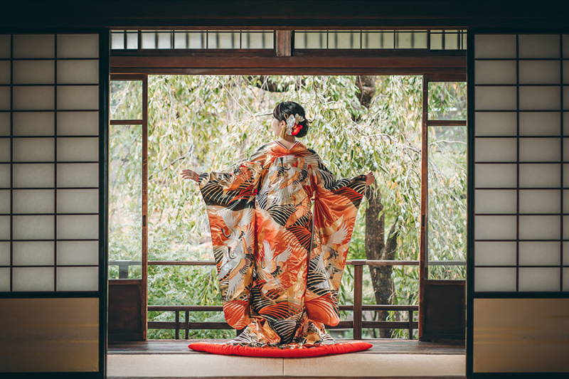 和装の後ろ姿ショット