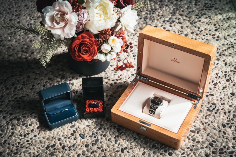 婚約アイテムの撮影も