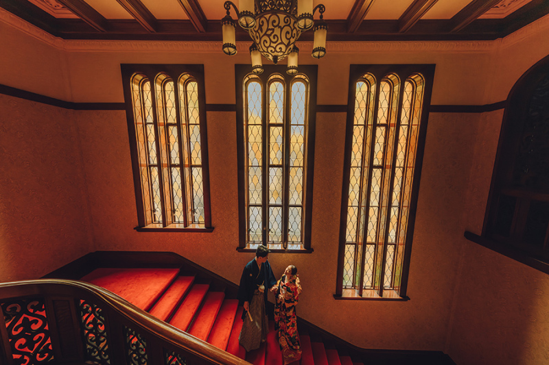 窓際で自然を活かして