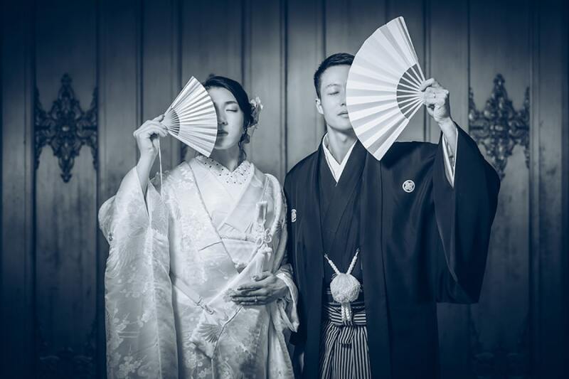 モノクロ×扇子