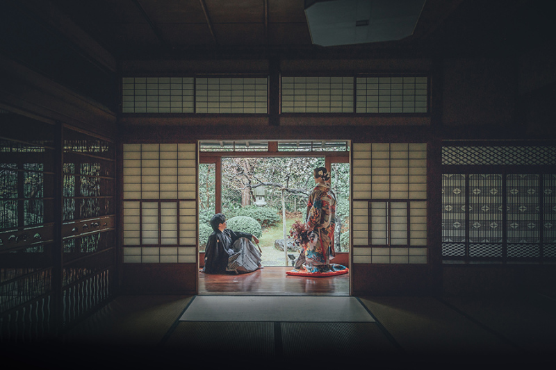 窓際で自然を活かして