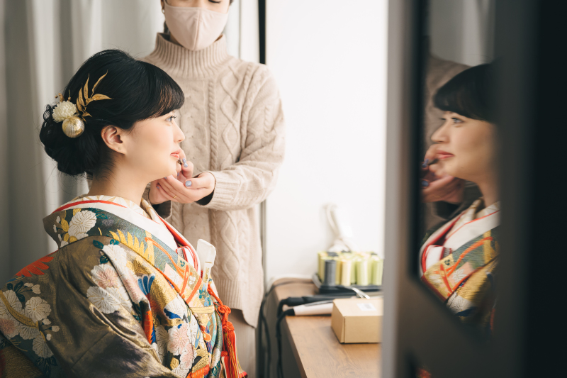 最初の写真は最後のお仕上げシーンから