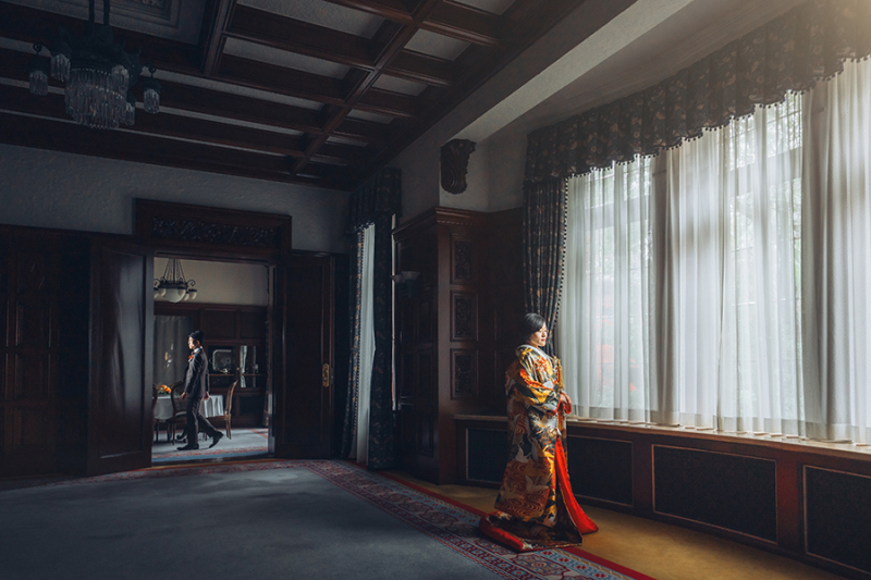 窓際で自然を活かして