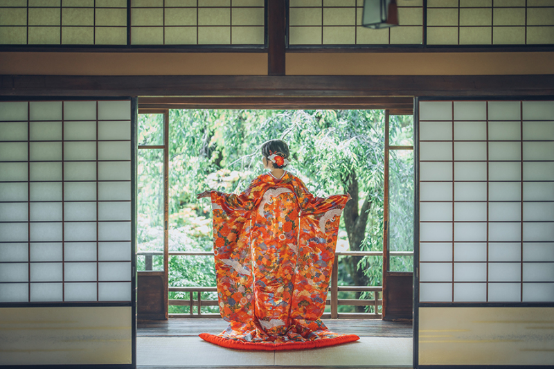 和装の後ろ姿ショット