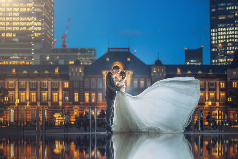 ドレスのトレーンを活かして！