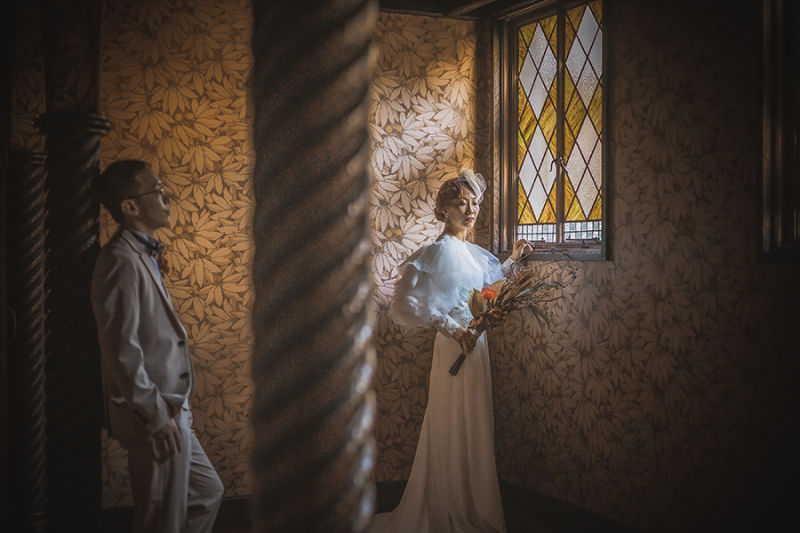 窓際で自然を活かして