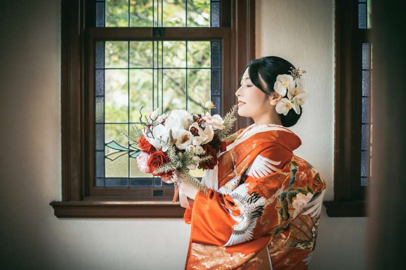 手作りブーケ×和装