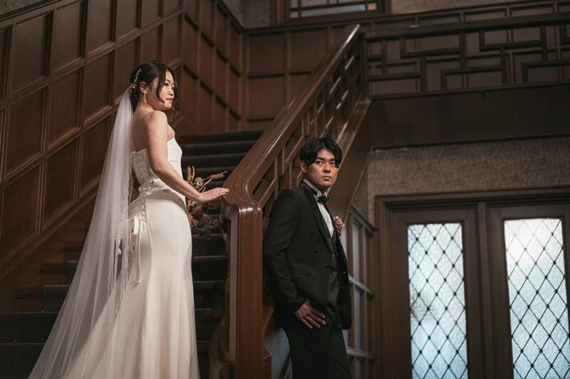 階段を使ってクールな雰囲気を