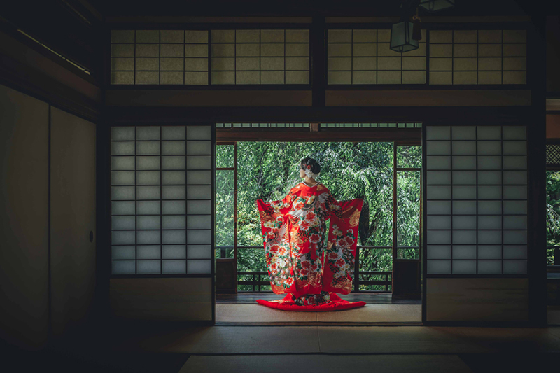 和装の後ろ姿ショット