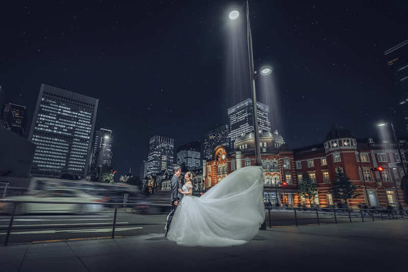 ドレスのトレーンを活かして！