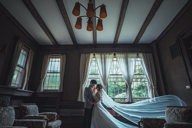 最後はベールふんわり