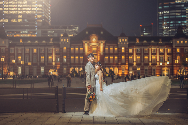 ドレスのトレーンを活かして！