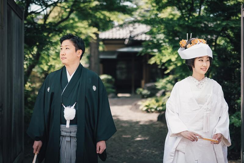 白無垢と紋付のコントラストが素敵♪