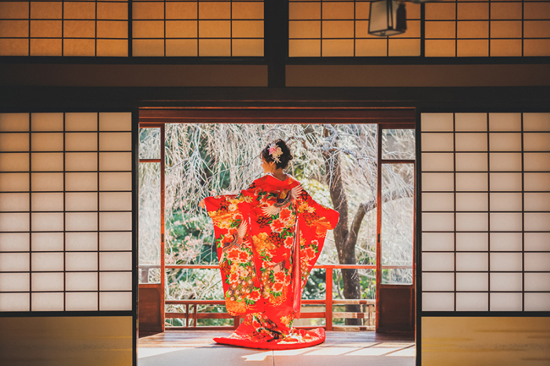 和装の後ろ姿ショット