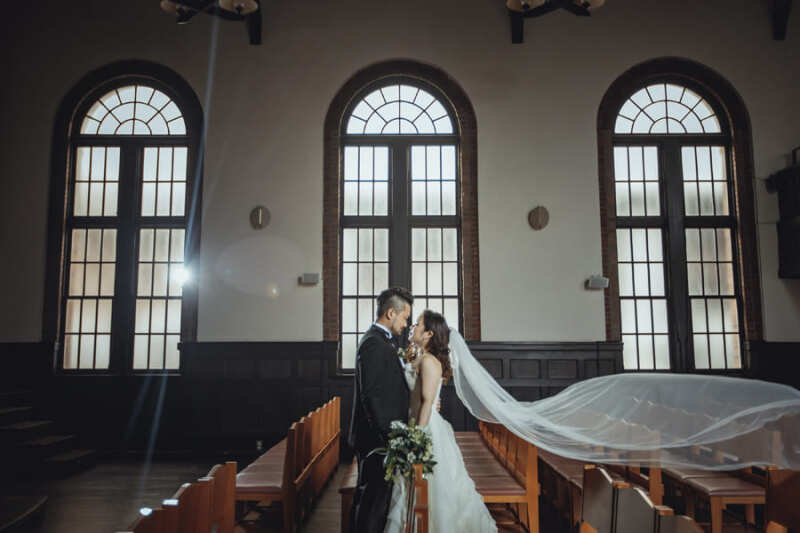 ふんわりベールが印象的♪