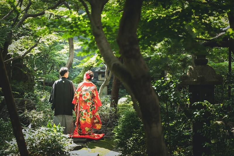 お庭に差し込む光が綺麗♪