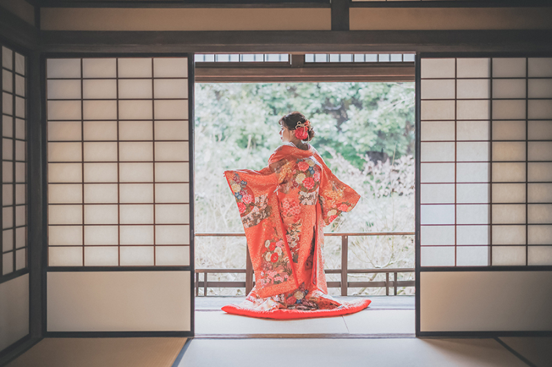 和装の後ろ姿ショット