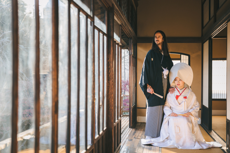 最後は綿帽子を付けてイメージチェンジ！