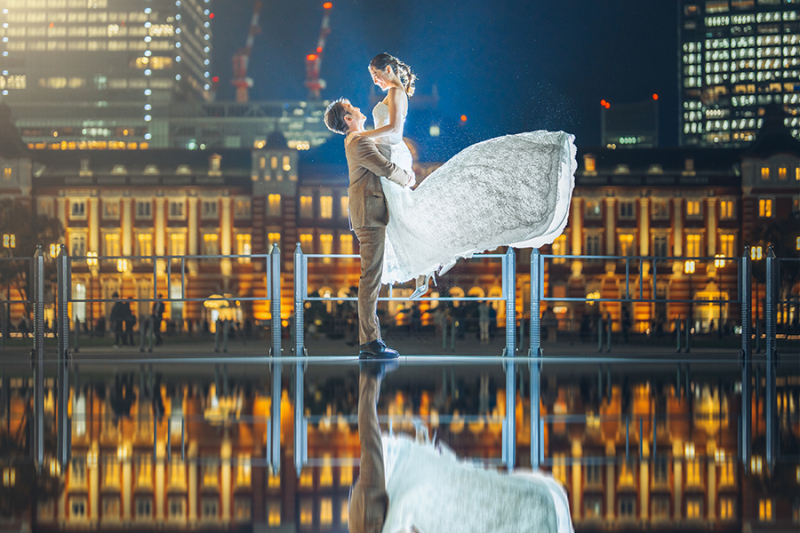 ドレスのトレーンを活かして!