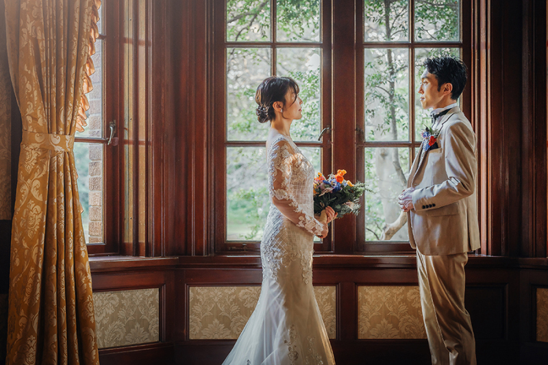 窓際で自然を活かして