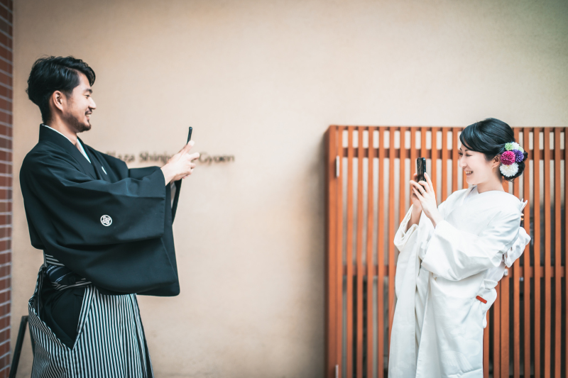 お支度が完了したお互いの姿に思わず