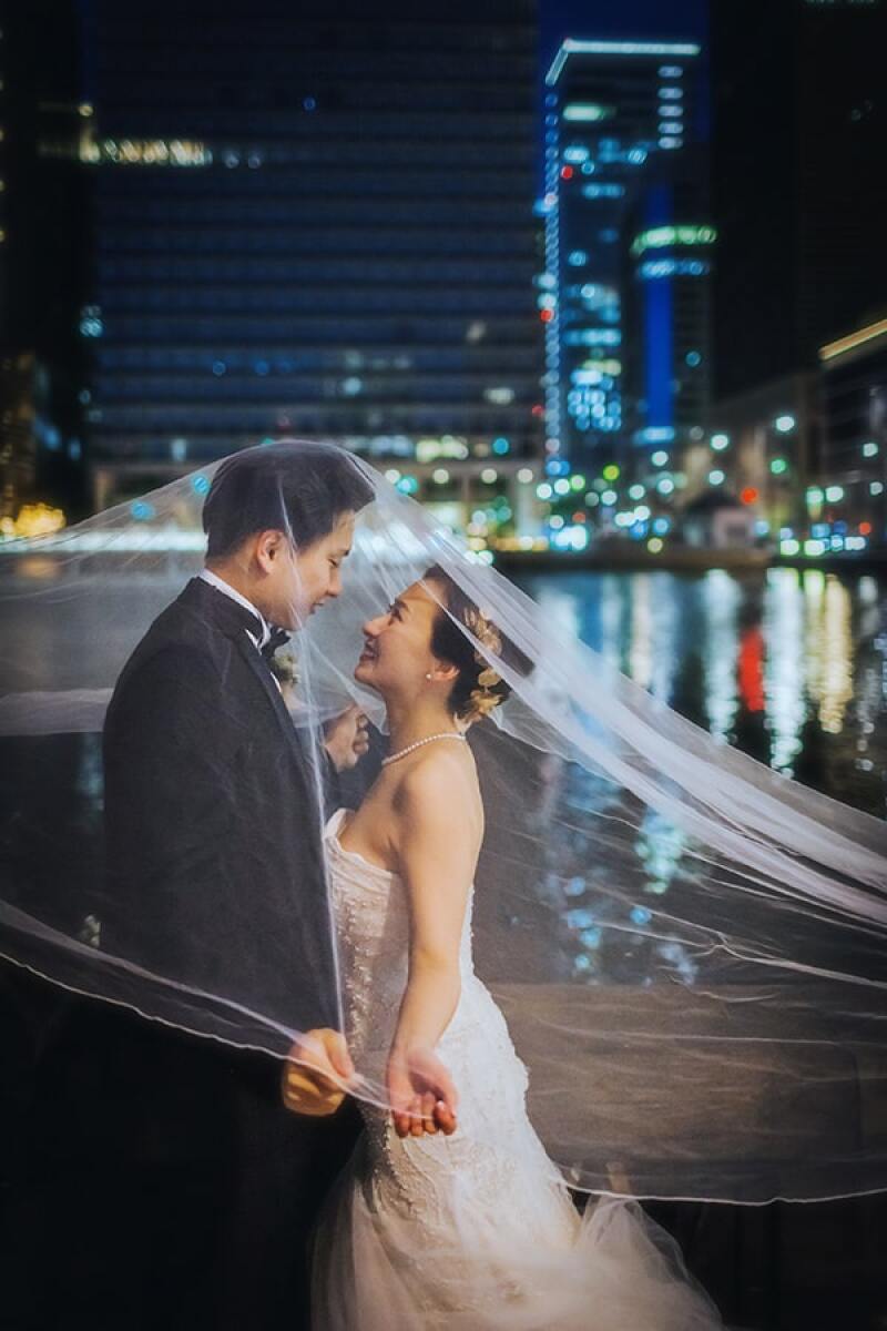 ベールを利用して写真にアクセントをプラス!