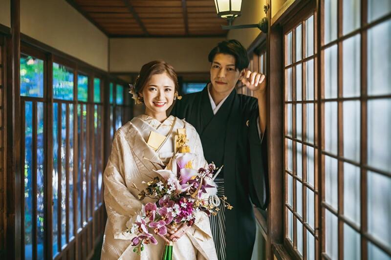 お持込みのブーケが可愛い！