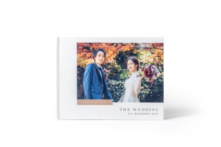 パノラマ2面台紙［ A &ndash; Type ］(ホワイト&times;ブラウン) / サイズ : 232&times;297mm