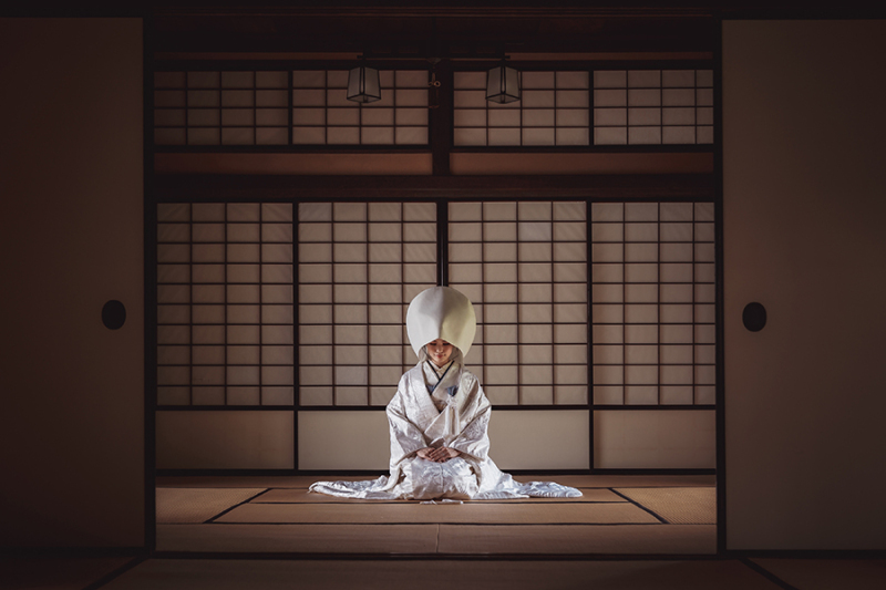 白無垢＋綿帽子で凛とした存在感のお写真を