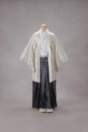 紋付袴（白×ゴールド）