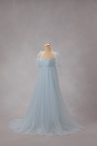 マタニティ　ドレス水色