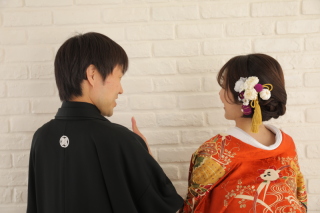 思い出の着物を色打掛アレンジで