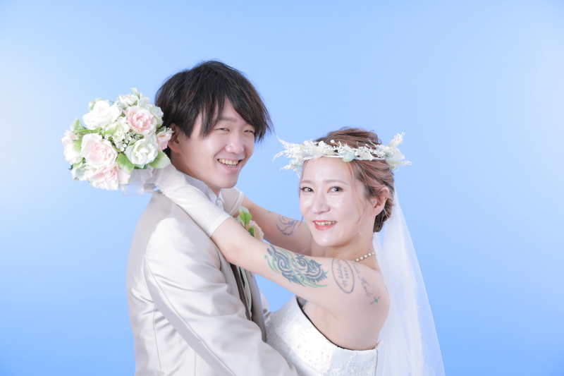 ウエディングドレスは可愛らしい雰囲気♪