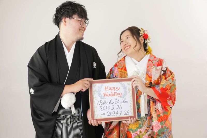 手作りメッセージボードで。