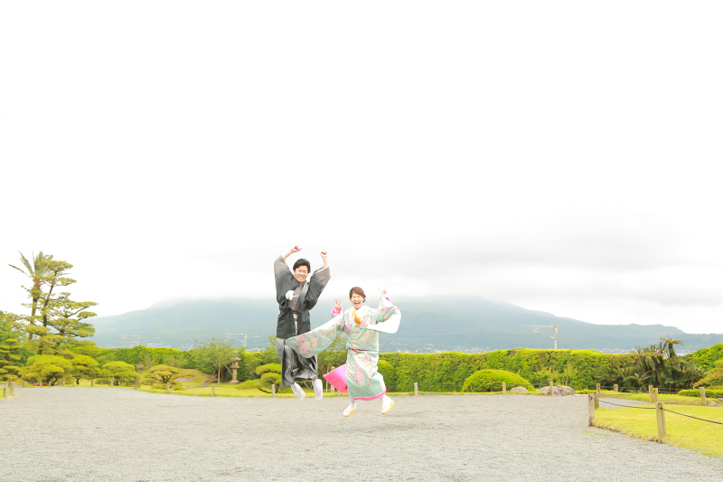 桜島の前でじゃーんぷっ!!