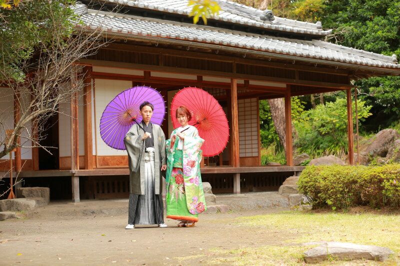 趣のあるお茶室を背景に♪撮影アイテムも充実！